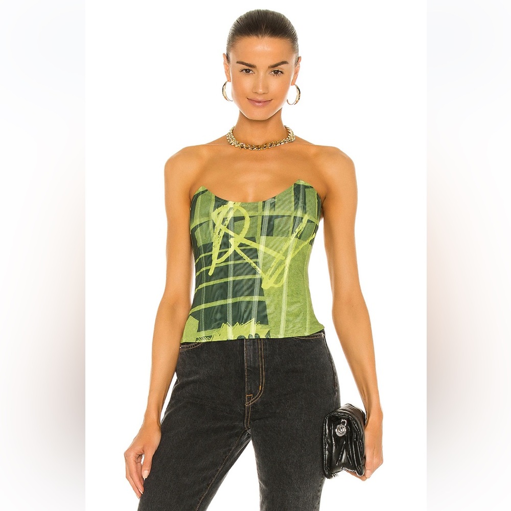 Miaou green mesh corset